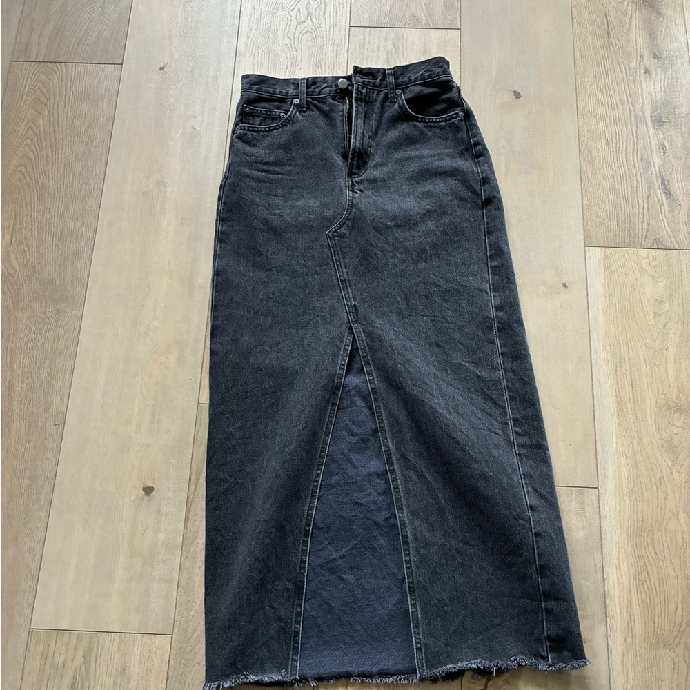 Aritzia Denim Forum Charcoal Maxi Skirt
